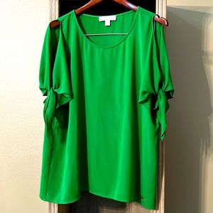 MK - Michael Kors blouse in green cold shoulder
